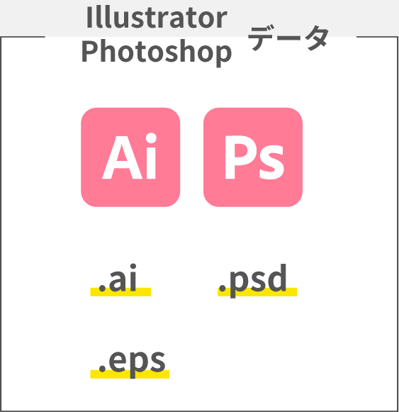 Illustrator、Photoshopデータ